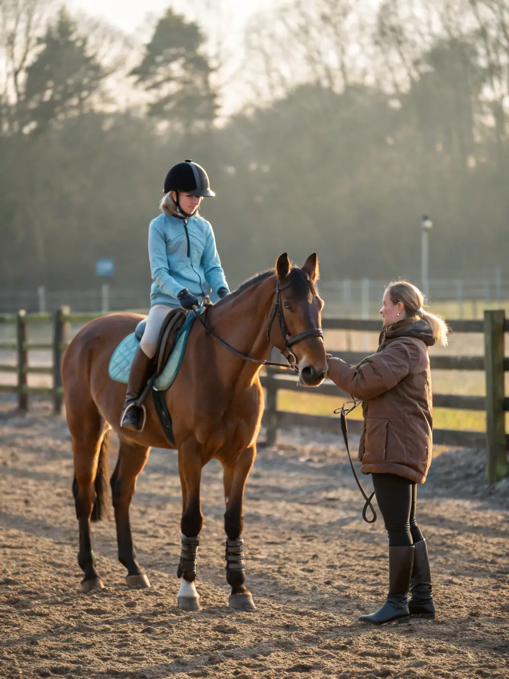 A therapeutic riding session with a disabled child, showcasing the benefits of equine therapy at LES ECURIES DE L ILE BRAGARD.